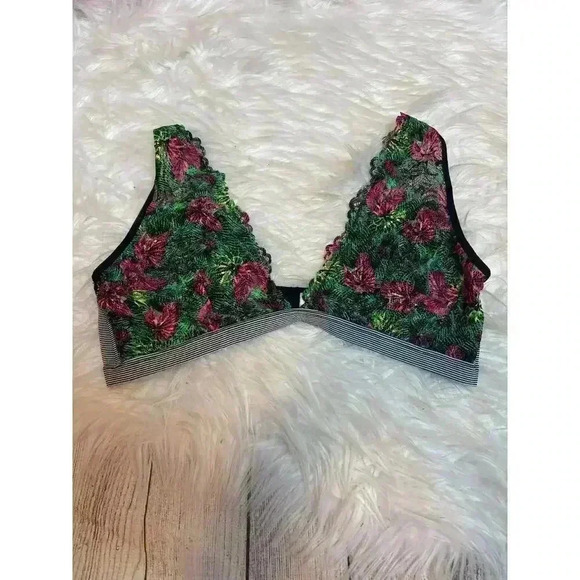 Xhilaration Target Tropical Floral Striped Bralette Size XL - Picture 1 of 7